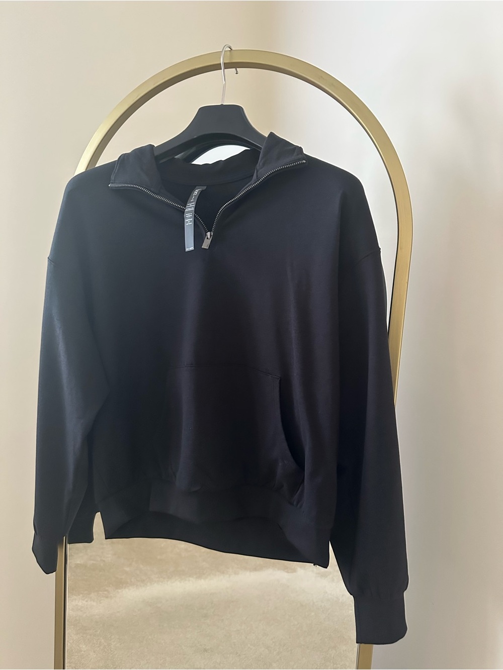 Vuori Black Half-Zip Hoodie Sweatshirt - Picture 2 of 7